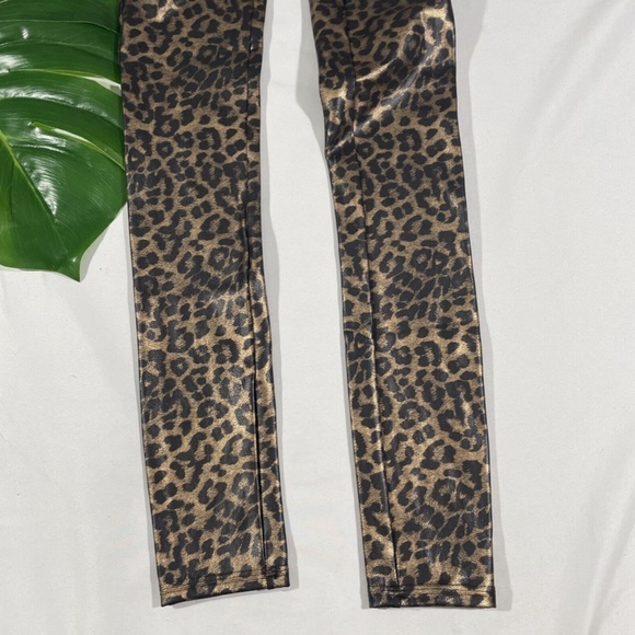 NWT Spanx [ XS ] Leopard Print Faux Leather Leggings - Picture 9 of 12